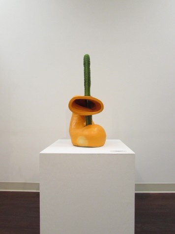 "Orange Sculpture with Cactus" by David Prince