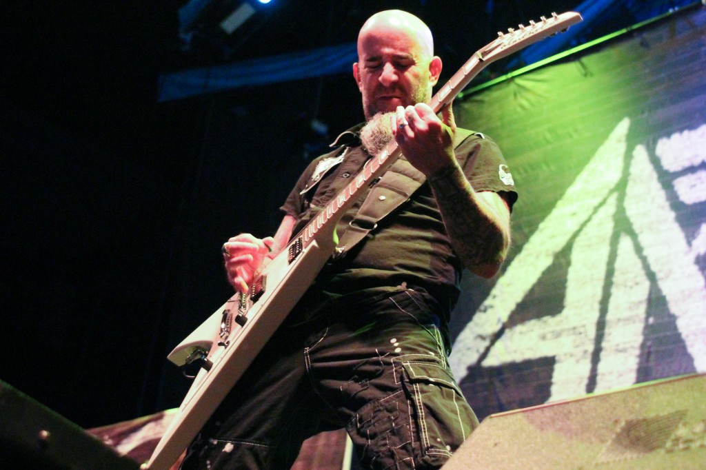Guitarist of Anthrax wows the crowd with a sweet riff.  Lily Anderson/ Sentinel
